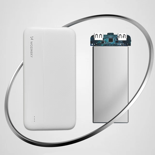 Портативное зарядное устройство Wozinsky 2x USB-A | USB-C | micro USB 10000 mAh White (WPBWE1)