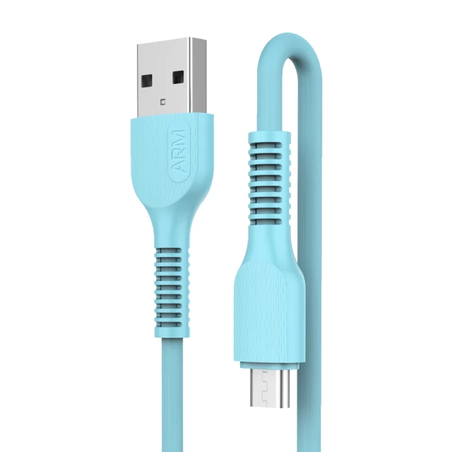 Кабель ARM AR88 USB-A to Micro-USB 2.4A 1m Blue (ARM60005)