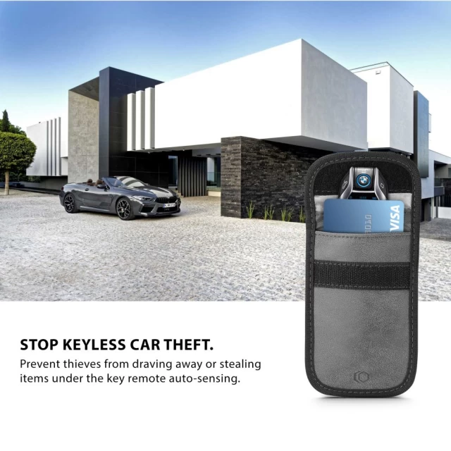 Протиугінний чохол Tech-Protect V1 Keyless RFID Signal Blocker Case Grey (6216990211355)