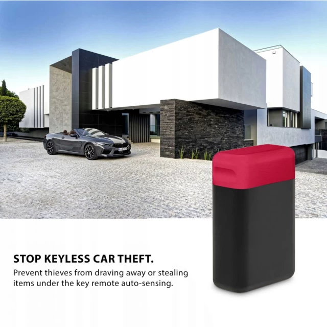 Противоугонный чехол Tech-Protect V2 Keyless RFID Signal Blocker Case Black/Red (6216990211454)