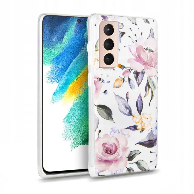 Чехол Tech-Protect Floral для Samsung Galaxy S21 FE White (6216990212505)