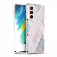 Чохол Tech-Protect Marble для Samsung Galaxy S21 FE Pink (6216990212512)