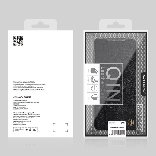 Чехол Nillkin Qin Leather для Samsung Galaxy A22 4G Black (6902048222243)