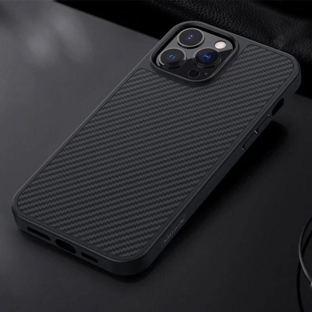 Чехол Nillkin Synthetic Fiber Carbon для iPhone 13 Pro Max Black (6902048223639)