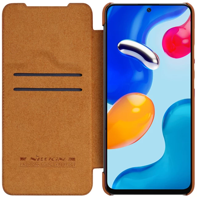 Чохол Nillkin Qin Leather для Xiaomi Redmi Note 11S/11 Brown (6902048243378)