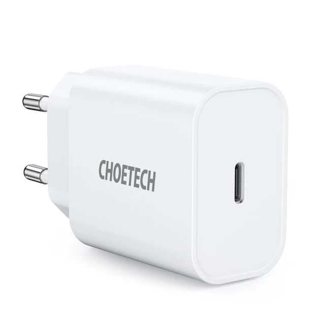 Мережевий зарядний пристрій Choetech PD 20W USB-C White (Q5004 EU)