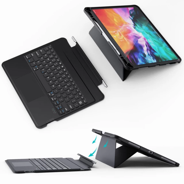 Чехол Choetech с Bluetooth-клавиатурой для iPad Pro 12.9 2020 | 2021 Black (6932112101723)