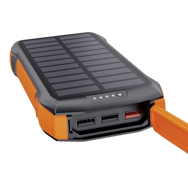 Портативное зарядное устройство с солнечной батареей Choetech PD 20W QC 18W Qi 10W 3x USB-A/USB-C 20000mAh Orange (01.01.04.XX-B657-OR)