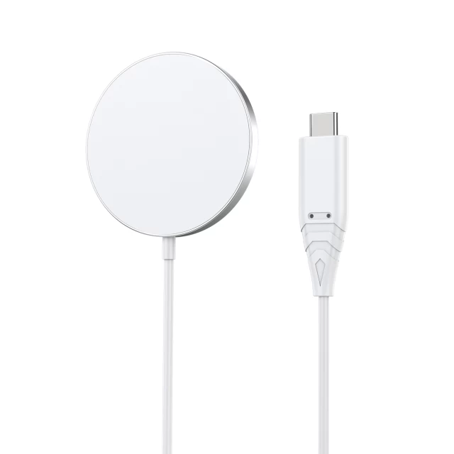 Беспроводное зарядное устройство Choetech 15W White with MagSafe (01.01.01.XX-T518-F-H046-WH)