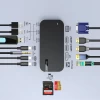 USB-хаб Choetch M52 5xUSB-A/3xUSB-C/2xHDMI/VGA/Displayport/Ethernet/Audio 3.5mm/SD/microSD Grey (01.02.01.XX-HUB-M52-GY)