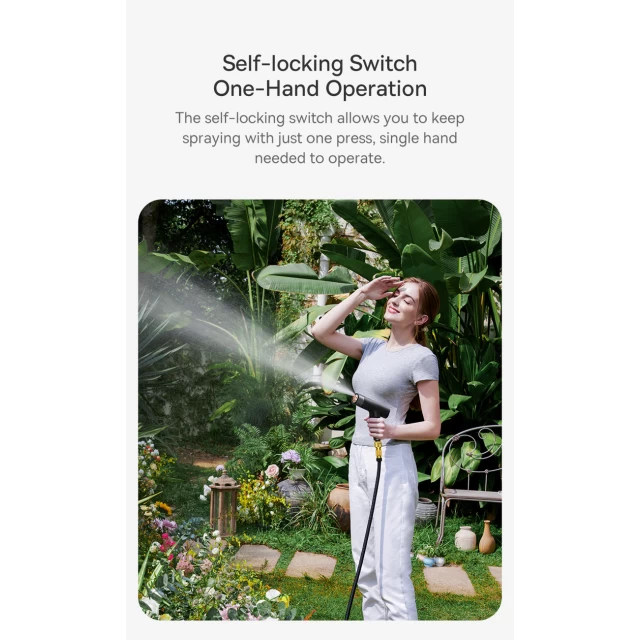 Насадка-розпилювач Baseus GF4 Horticulture Watering Spray Nozzle with 15m Hose Black (CPYY010101)
