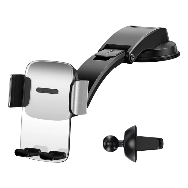 Автотримач Baseus 2-in-1 Easy Control Pro Clamp Car Mount Holder Silver (SUYK000012)