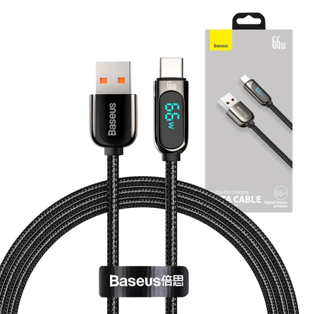 Кабель Baseus Display USB-A to USB-C 66W 1m Black (CASX020001)