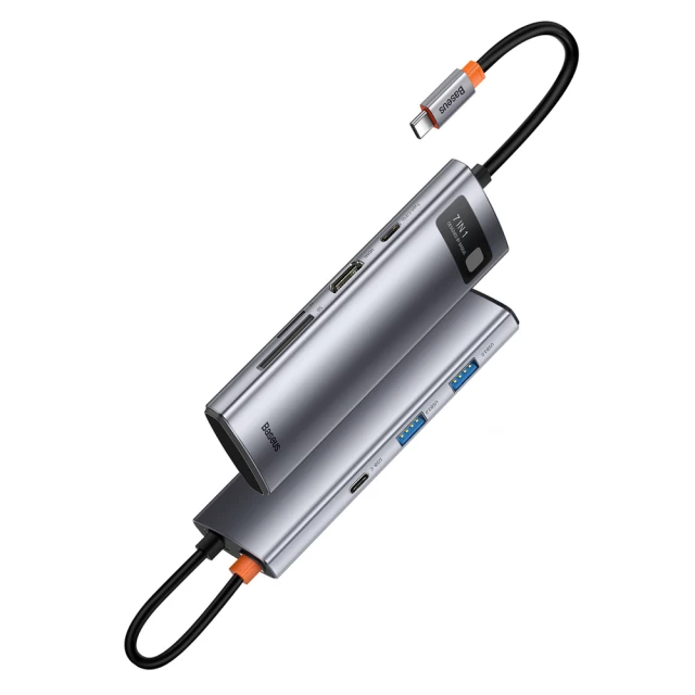 USB-хаб Baseus Metal Gleam Multifunctional 7-in-1 USB-C to 2xUSB-A/2xUSB-C/HDMI/SD/TF Grey (WKWG020113)