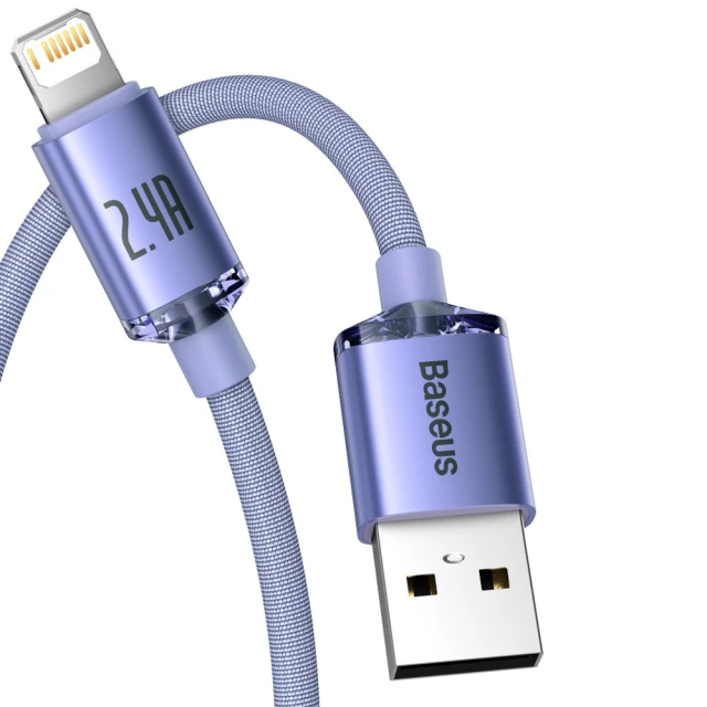 Кабель Baseus Crystal Shine USB-A to Lightning 2m Purple (CAJY000105)