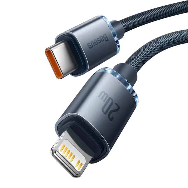 Кабель Baseus Crystal Shine USB-C to Lightning 1.2m Black (CAJY000201)