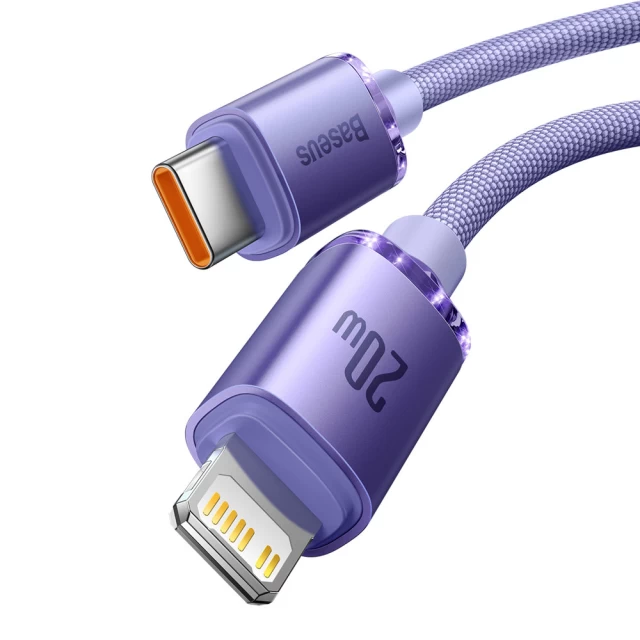 Кабель Baseus Crystal Shine USB-C to Lightning 1.2m Purple (CAJY000205)
