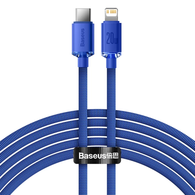 Кабель Baseus Crystal Shine USB-C to Lightning 2m Blue (CAJY000303)