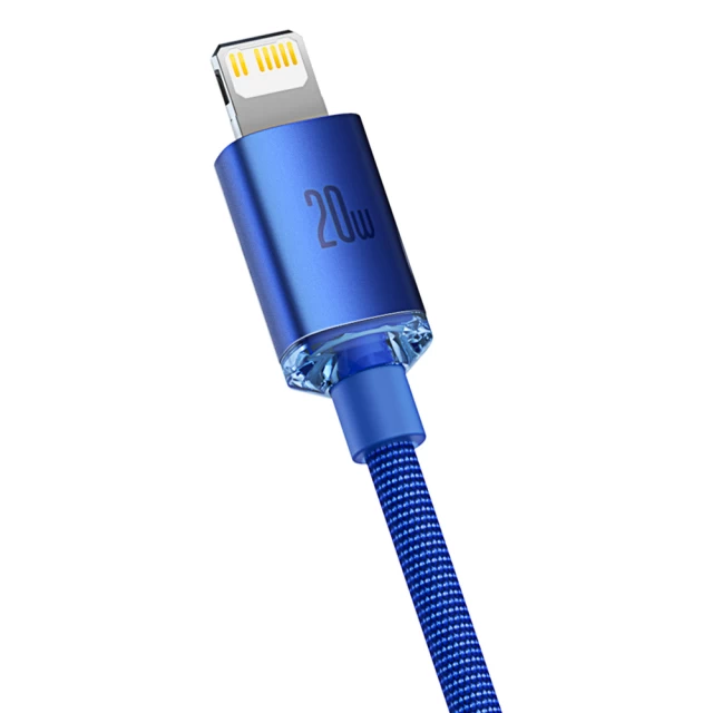 Кабель Baseus Crystal Shine USB-C to Lightning 2m Blue (CAJY000303)