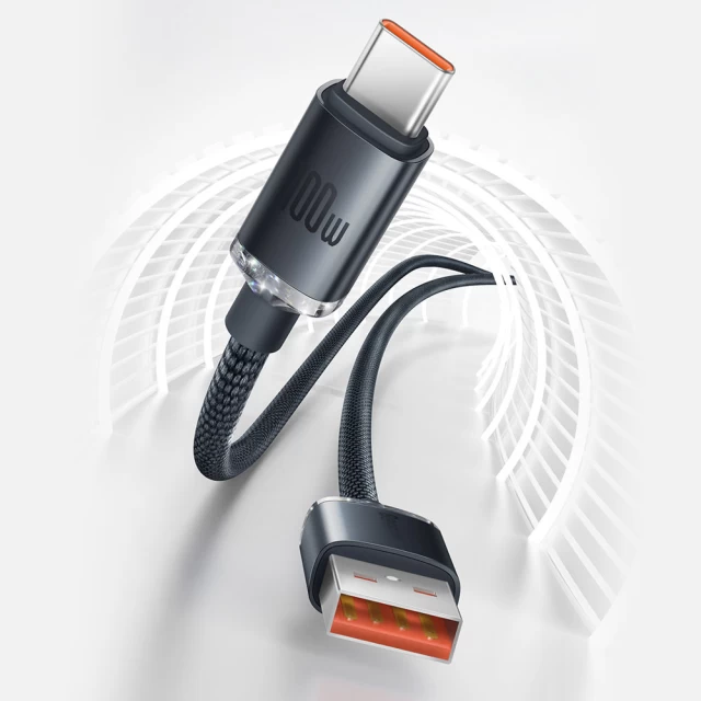 Кабель Baseus Crystal Shine USB-A to USB-C 1.2m Black (CAJY000401)