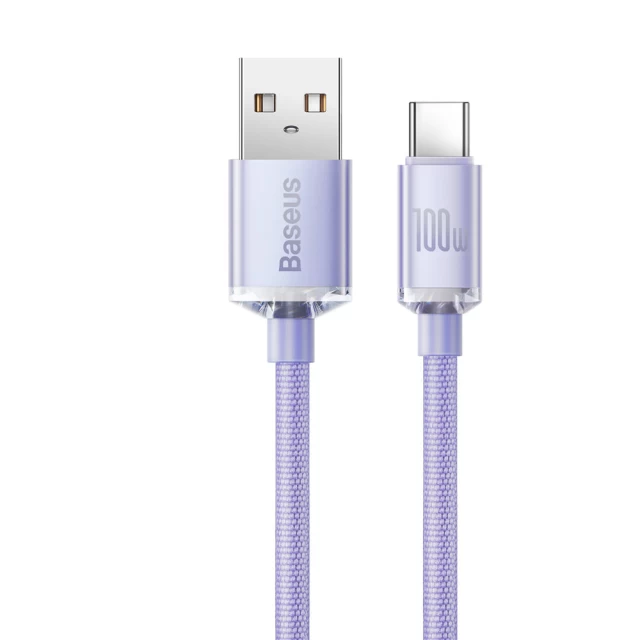 Кабель Baseus Crystal Shine USB-A to USB-C 1.2m Purple (CAJY000405)