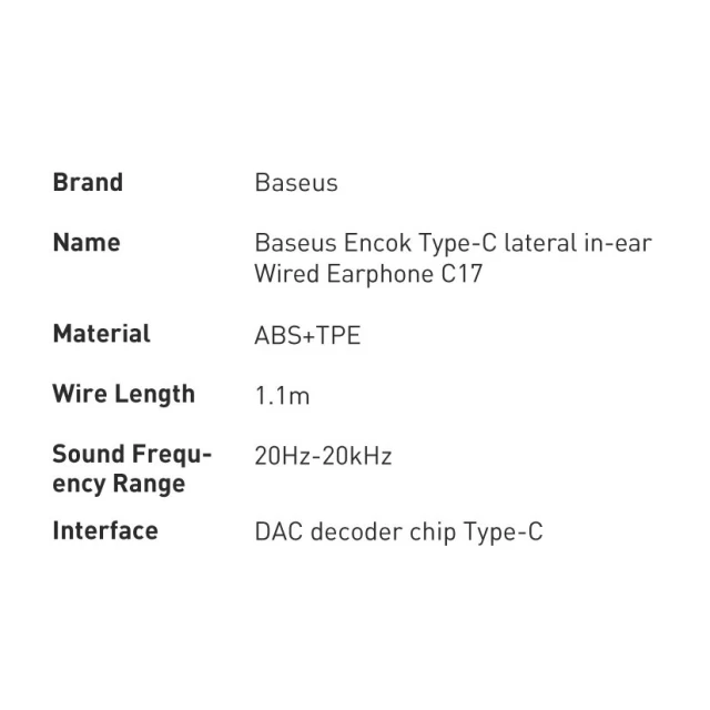 Навушники Baseus Encok C17 White (NGCR010002)