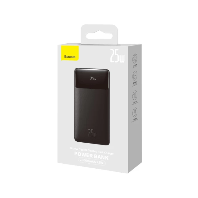 Портативний зарядний пристрій Baseus Bipow Digital Display 25W 20000 mAh Black (6932172604967)