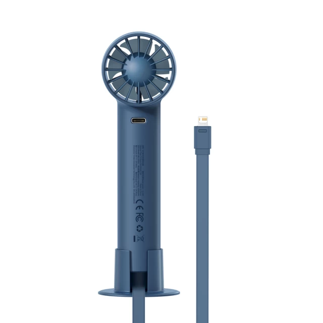 Ручний вентилятор з портативним зарядним пристроєм Baseus Fan Flyer Turbine 4000 mAh with Lightning Cable Blue (ACFX010003)