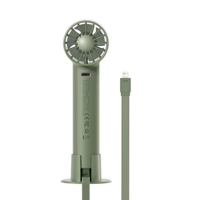 Ручний вентилятор з портативним зарядним пристроєм Baseus Fan Flyer Turbine 4000 mAh with Lightning Cable Green (ACFX010006)