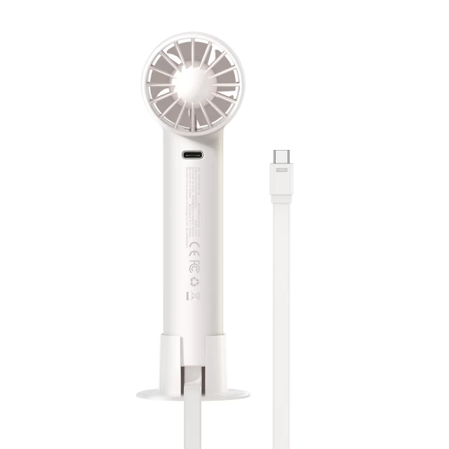 Ручний вентилятор з портативним зарядним пристроєм Baseus Fan Flyer Turbine 4000 mAh with USB-C Cable White (ACFX010102)