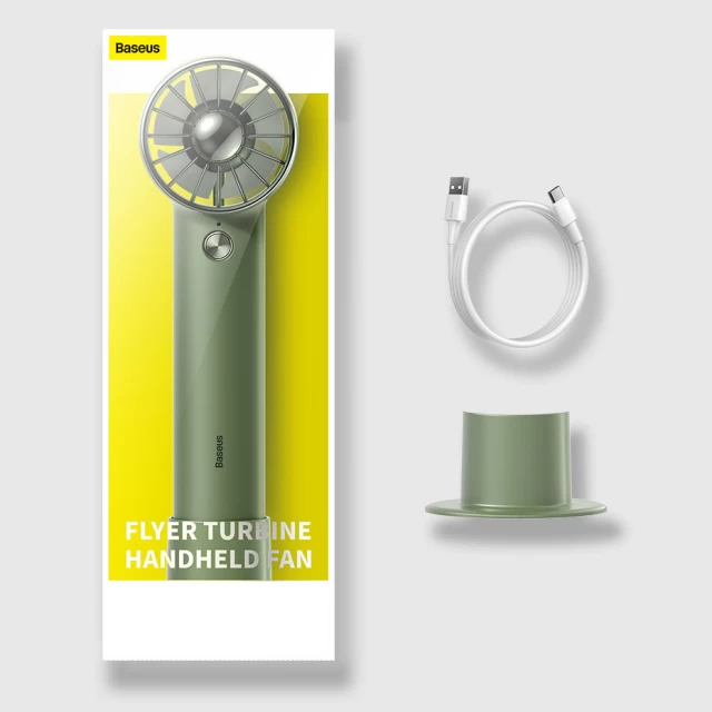 Ручной вентилятор с портативным зарядным устройством Baseus Fan Flyer Turbine 4000 mAh with USB-C Cable White (ACFX010102)