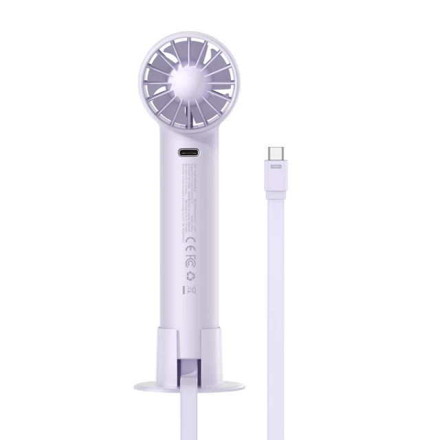 Ручной вентилятор с портативным зарядным устройством Baseus Fan Flyer Turbine 4000 mAh with USB-C Cable Purple (ACFX010105)