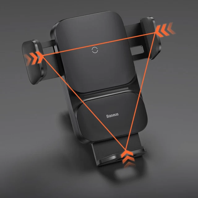 Автотримач з функцією бездротової зарядки Baseus Wisdom Auto Alignment Car Mount Wireless Charger QI 15W Black (CGZX000001)