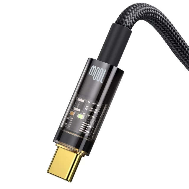 Кабель Baseus Cable Explorer 6A 100W USB to Type-C 1m Black (CATS000201)