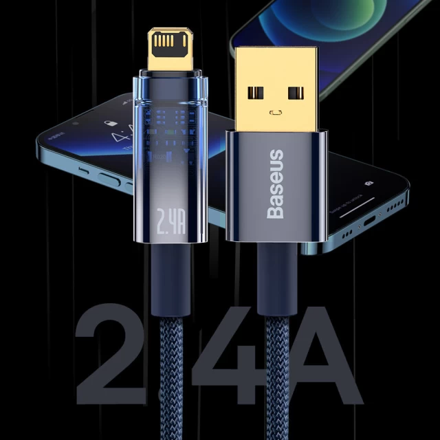 Кабель Baseus Explorer USB-A to Lightning 2m Blue (CATS000503)