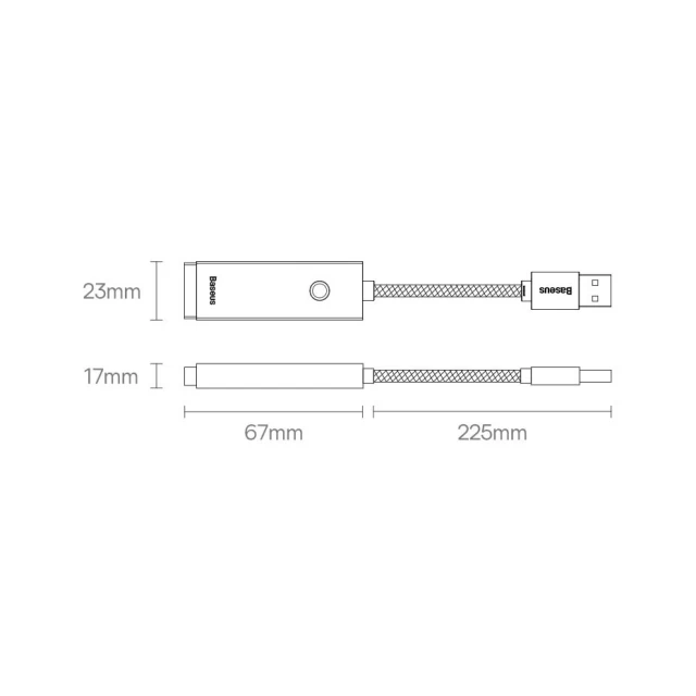 Адаптер Baseus Lite Series USB-A to Ethernet Grey (WKQX000013)