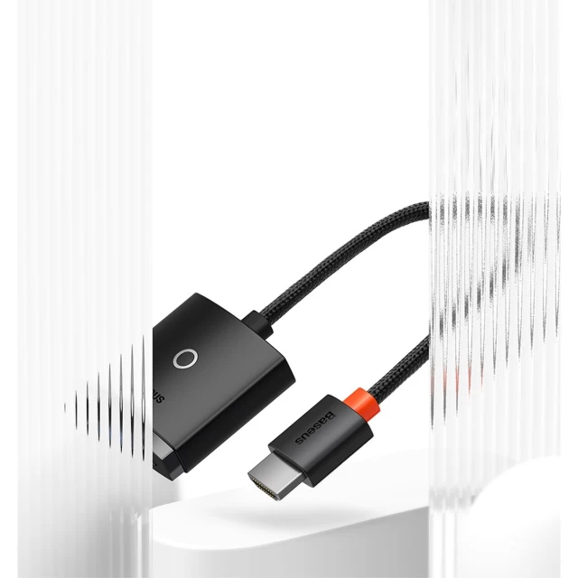 Адаптер Baseus Lite Series VGA to HDMI/Micro-USB/Jack 3.5 mm White (WKQX010102)