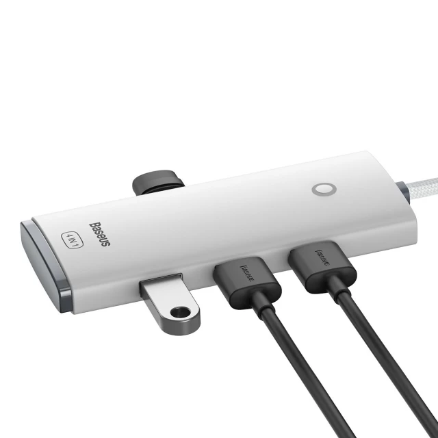 USB-хаб Baseus Lite Series 5-in-1 USB-C to 4xUSB-A/USB-C 1m White (WKQX030102)
