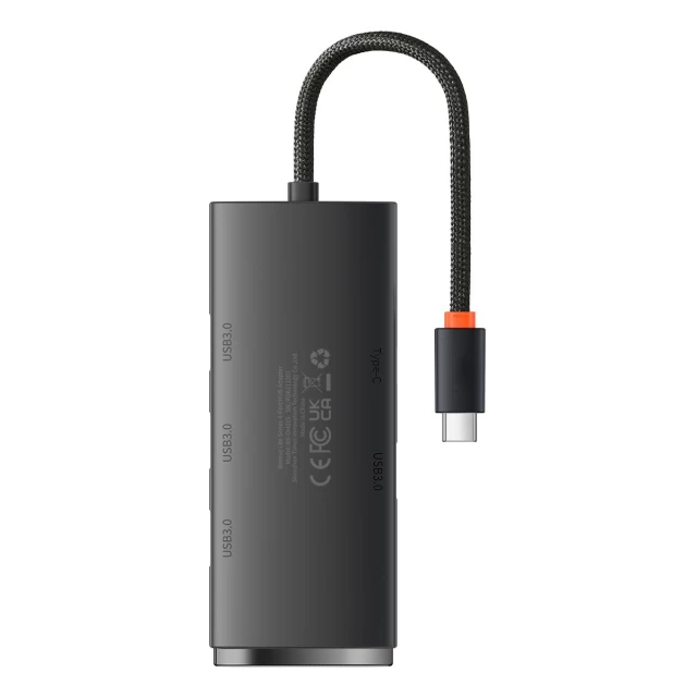 USB-хаб Baseus Lite Series Hub 4-in-1 USB-C to 4хUSB-A/USB-C 0.25m Black (WKQX030301)