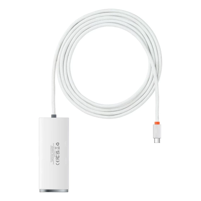 USB-хаб Baseus Lite Series Hub 4-in-1 USB-C to 4хUSB-A/USB-C 2m White (WKQX030502)
