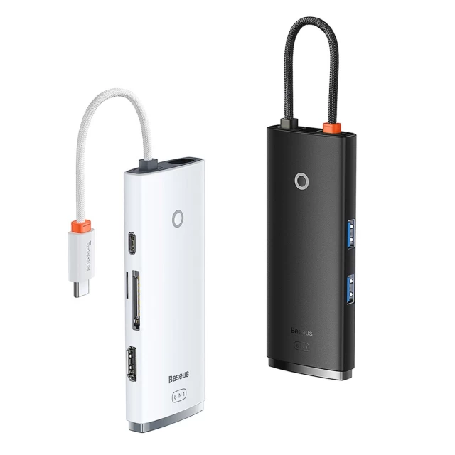 USB-хаб Baseus Lite Series 6-in-1 USB-C to 2xUSB-A/USB-C/HDMI/SD/TF White (WKQX050102)