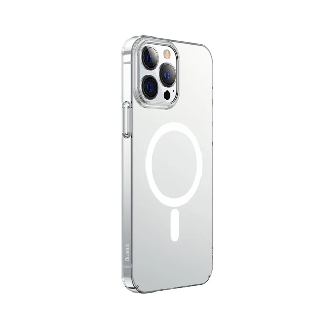 Чохол і захисне скло Baseus Crystal Magnetic Glass для iPhone 13 Pro Max Transparent with MagSafe (ARJT000202)