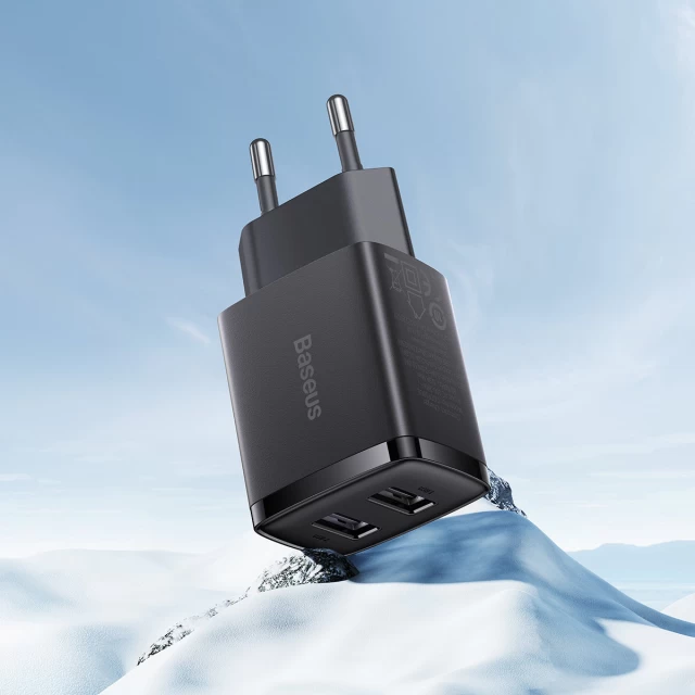 Сетевое зарядное устройство Baseus Compact 10.5W 2xUSB-A Black (CCXJ010201)
