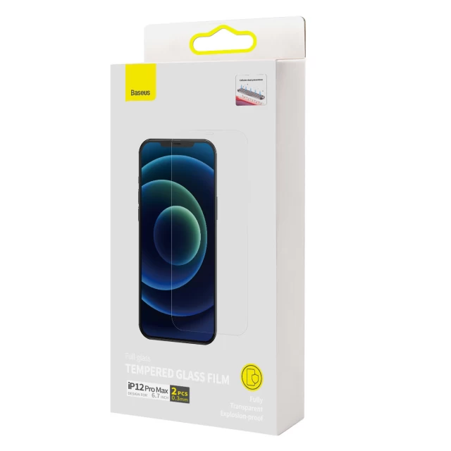 Защитное стекло Baseus Tempered Glass для iPhone 12 Pro Max Transparent (2 Pack) (SGBL060802)