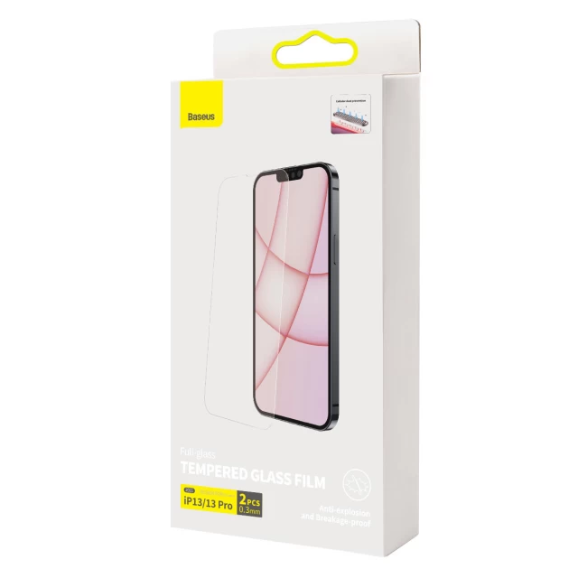 Защитное стекло Baseus Tempered Glass для iPhone 13 | 13 Pro Transparent (2 Pack) (SGBL061102)