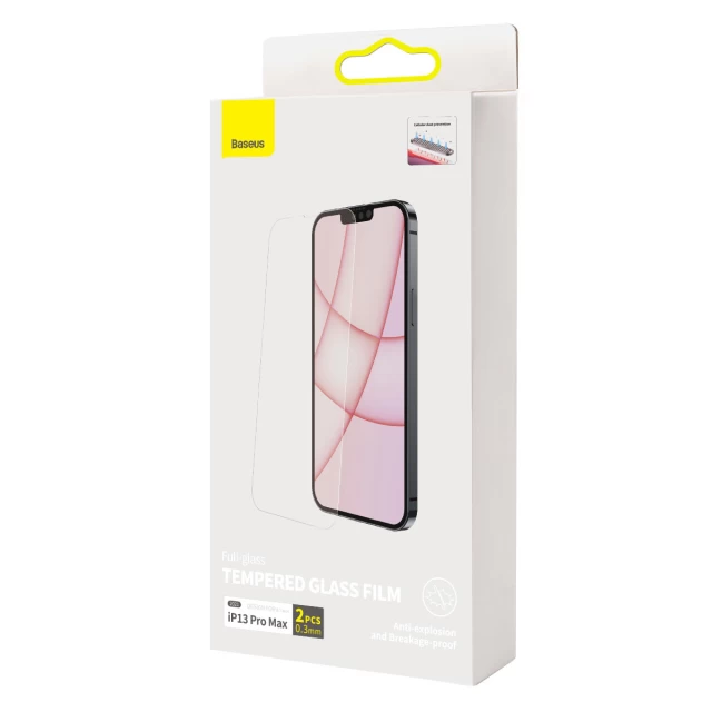 Захисне скло Baseus Tempered Glass для iPhone 13 Pro Max Transparent (2 Pack) (SGBL061202)