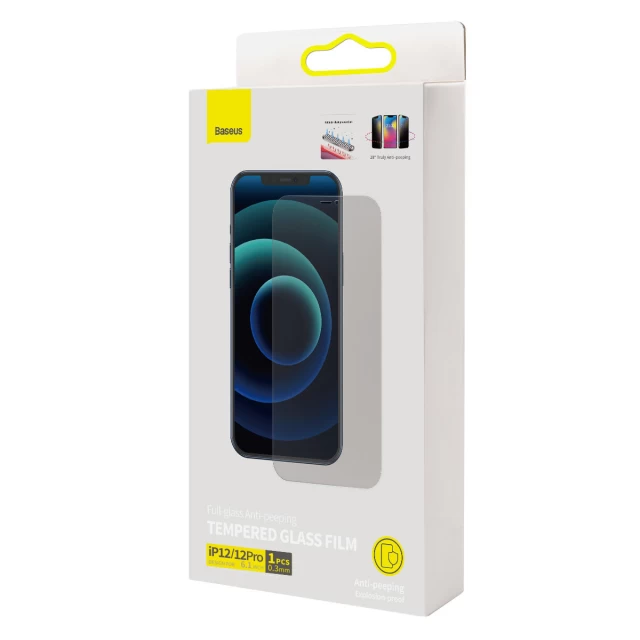 Защитное стекло Baseus Privacy Glass для iPhone 12 | 12 Pro (SGBL061802)