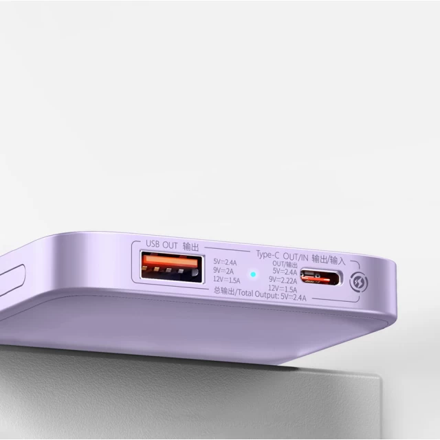 Портативное зарядное устройство Baseus Magnetic Wireless 10000 mAh 20W with USB-A to USB-C 0.5m Cable Purple (PPCX010105)