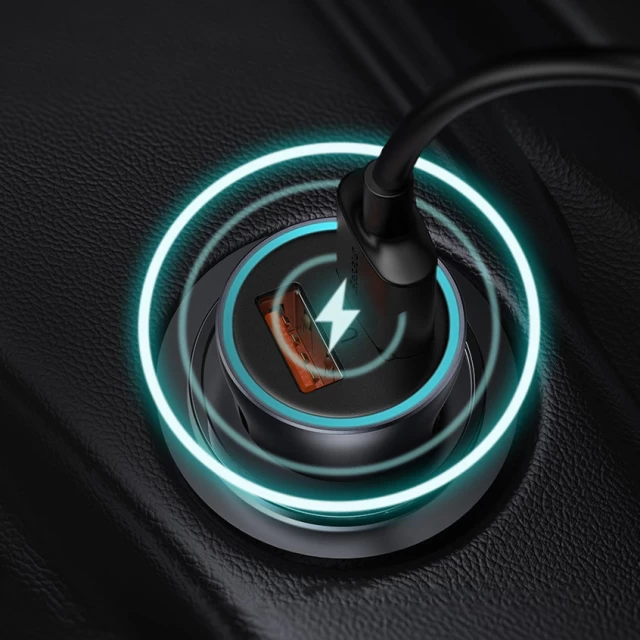 Автомобільний зарядний пристрій Baseus Golden Contactor Max Dual Fast Charger Car Charger 2 USB Black (CGJM000013)