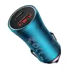 Автомобильное зарядное устройство Baseus Golden Contactor Max Dual Fast Charger Car Charger USB + USB Type-C Blue (CGJM000103)